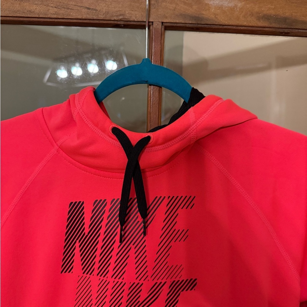 Nike Vibrant Neon Pink Pullover Hoodie Fleece Lined Thermal w/ Cowl Neck Size XL - Picture 2 of 4